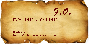 Fülöp Odiló névjegykártya